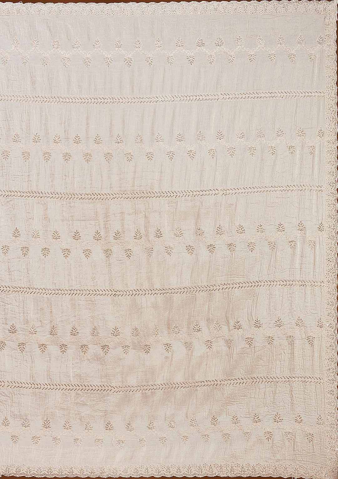 Beige Stonework (Gold) Tissue Saree