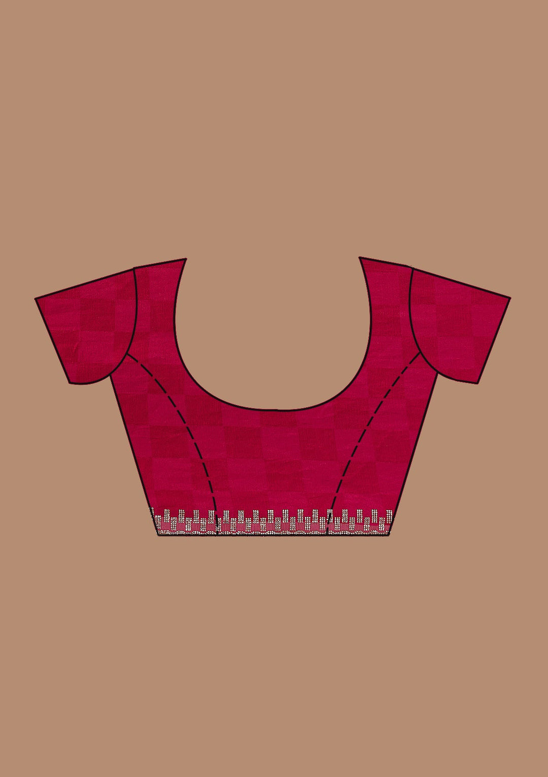 Magenta Pink Stonework (Gold) Tissue Saree_koskii