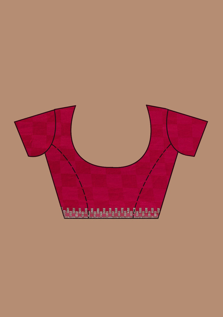 Magenta Pink Stonework (Gold) Tissue Saree_koskii
