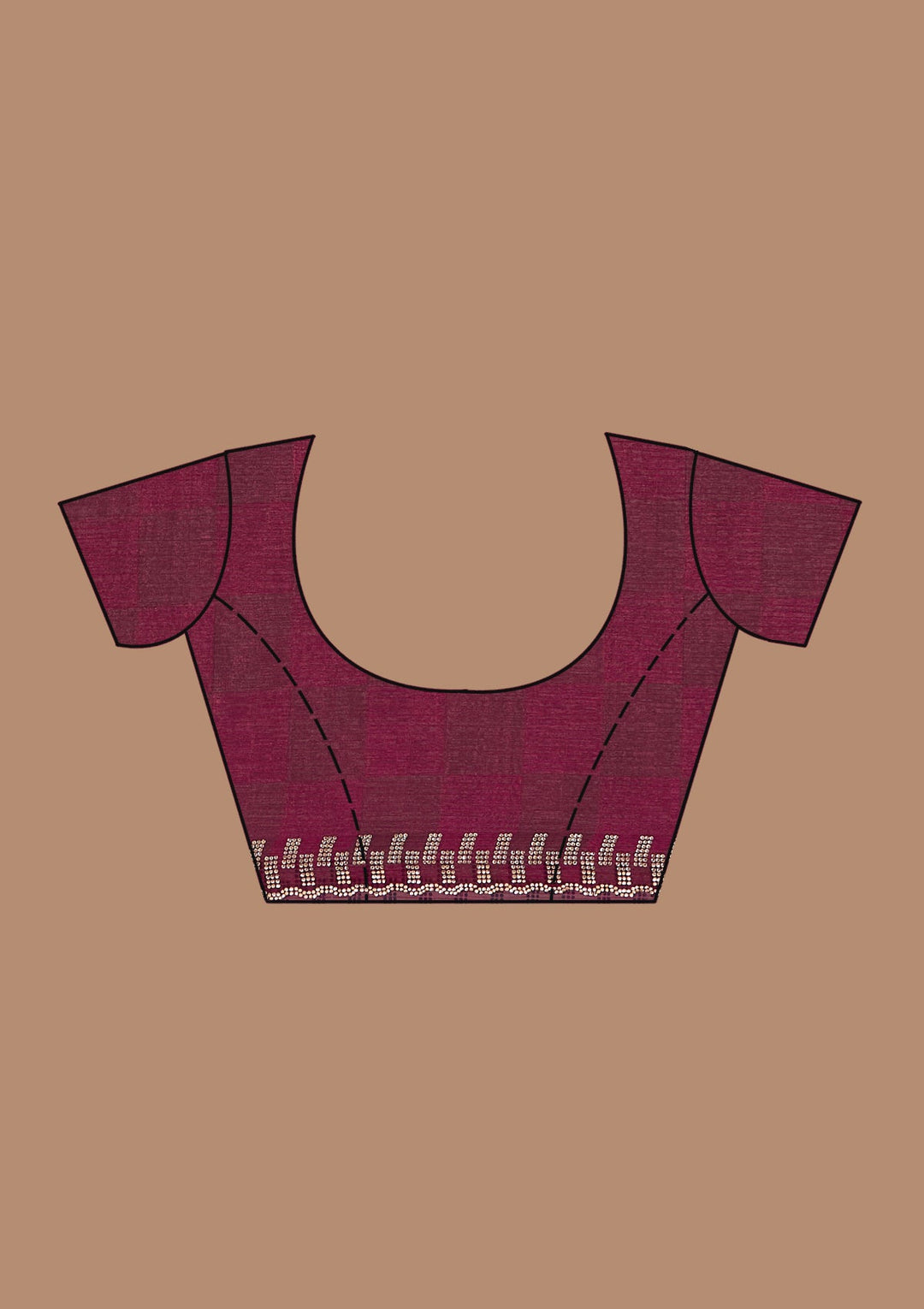 Wine Stonework (Gold) Tissue Saree_koskii