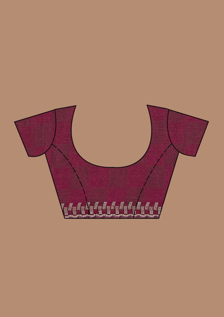 Wine Stonework (Gold) Tissue Saree_koskii