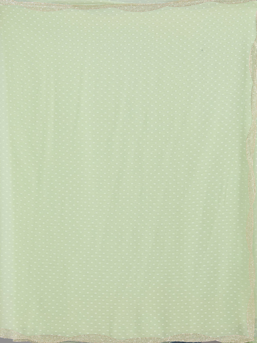 Pista Green Stonework (Silver) Chiffon Saree-Koskii