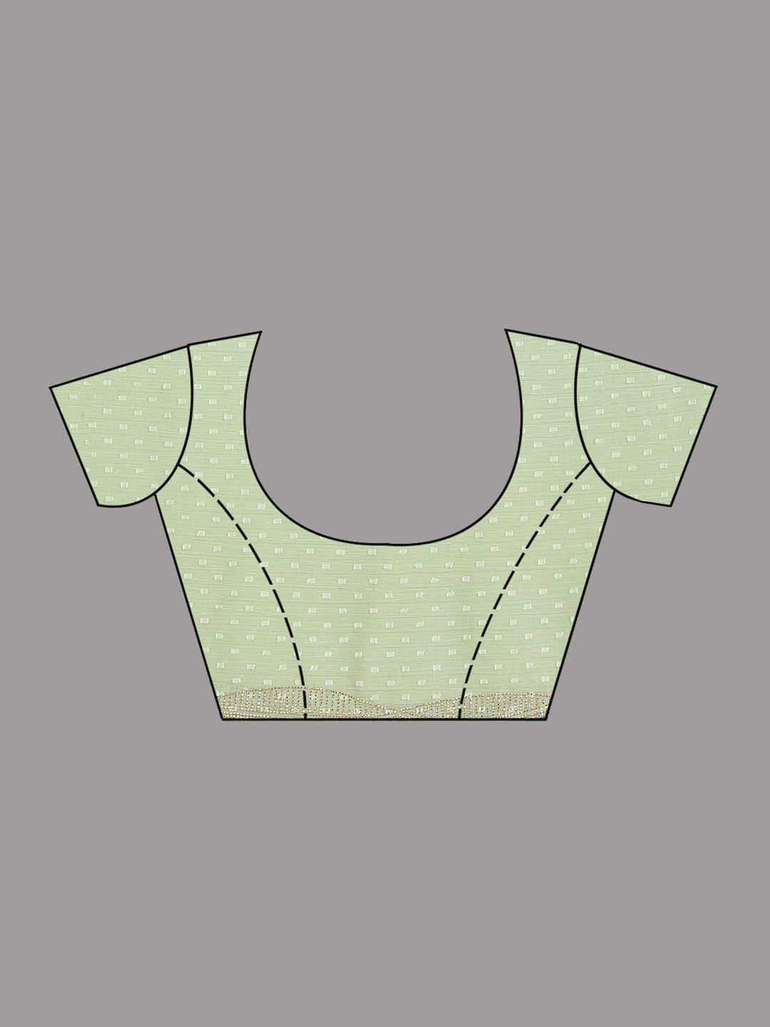 Pista Green Stonework (Silver) Chiffon Saree-Koskii