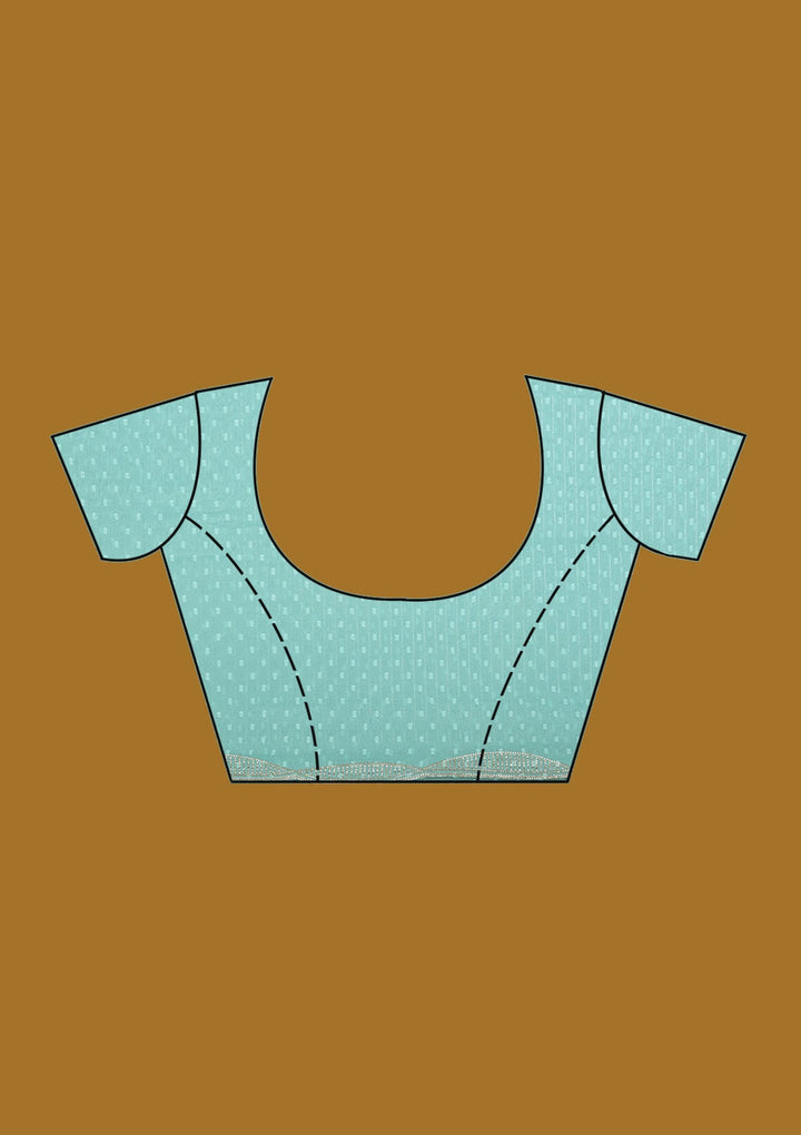 Sea Green Stonework (Silver) Chiffon Saree