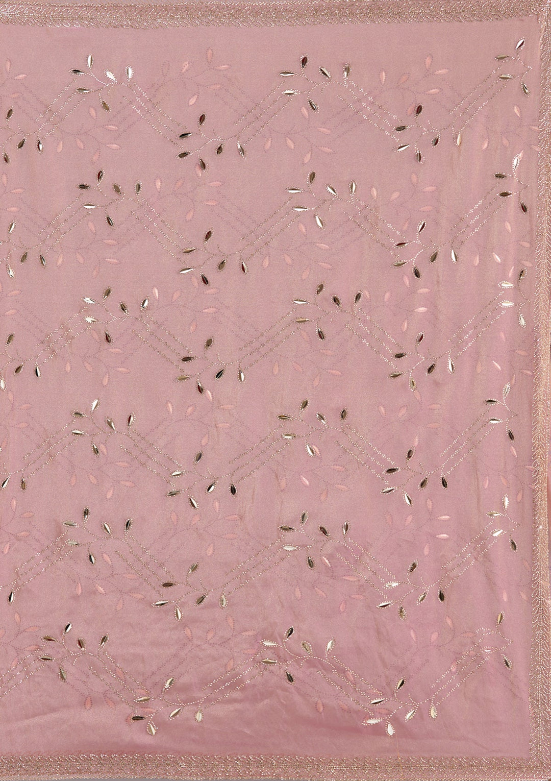 Onion Pink Stonework (Gold) Tissue Saree-koskii