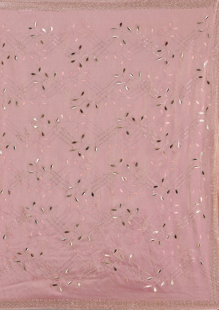 Onion Pink Stonework (Gold) Tissue Saree-koskii