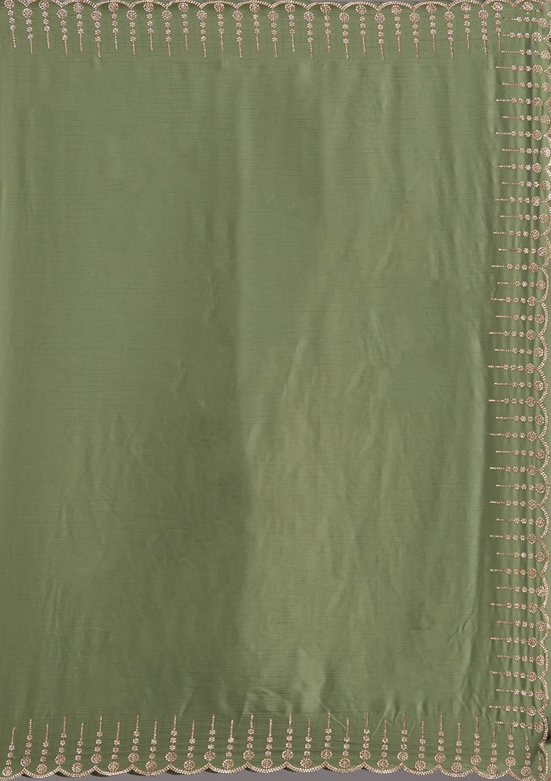 Mehendi Stonework (Gold) Chiffon Saree-koskii