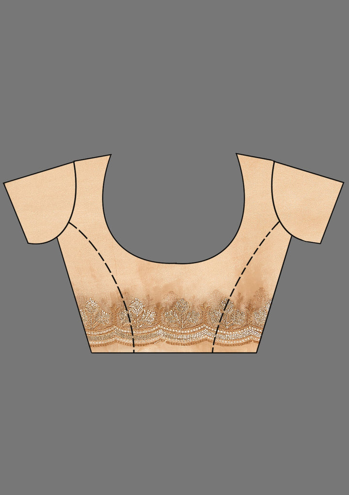 Gold Stonework Tissue Saree_koskii