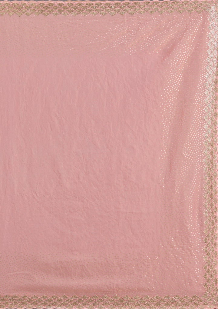 Baby Pink Sequins Tissue Saree-koskii