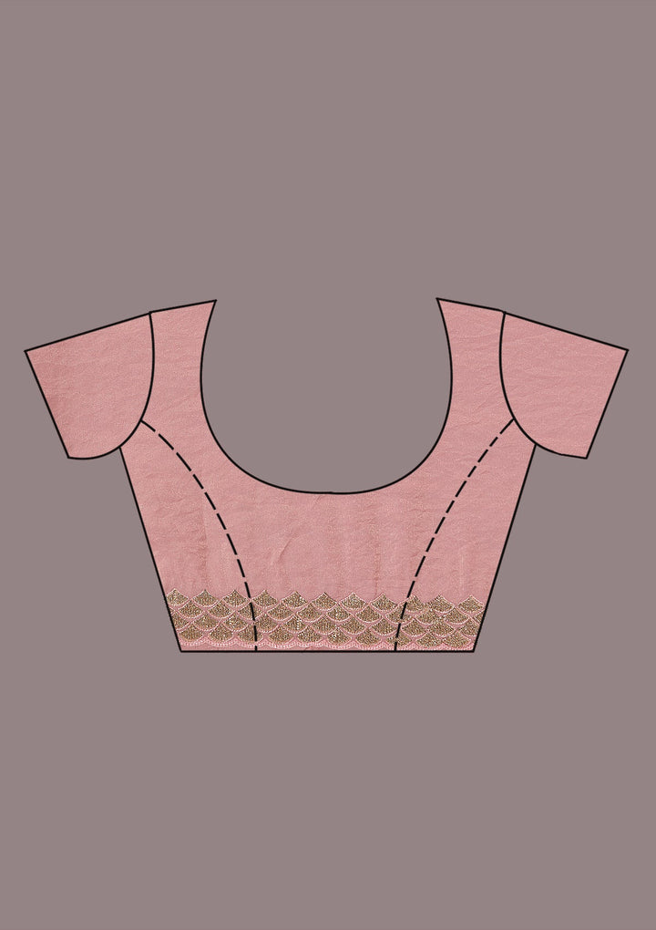 Baby Pink Sequins Tissue Saree-koskii