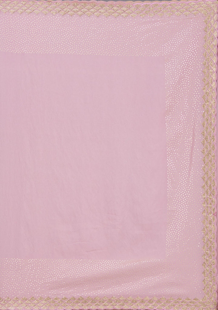 Lavender Sequins Tissue Saree