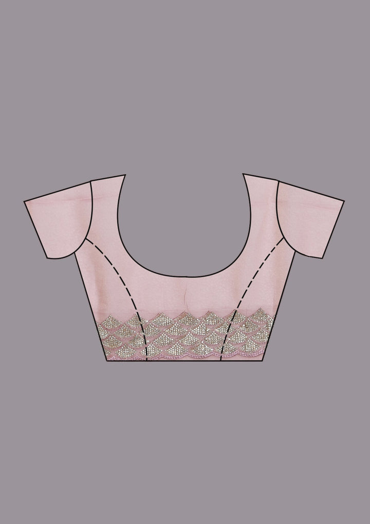 Lavender Sequins Tissue Saree