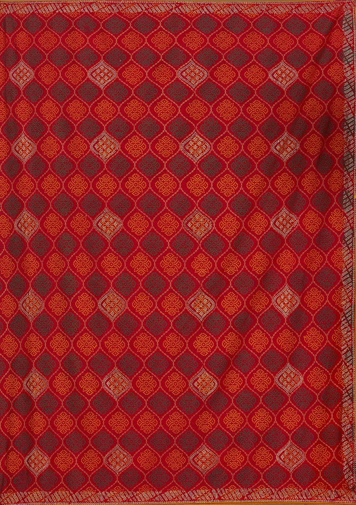 Red Stonework (Gold) Georgette Saree