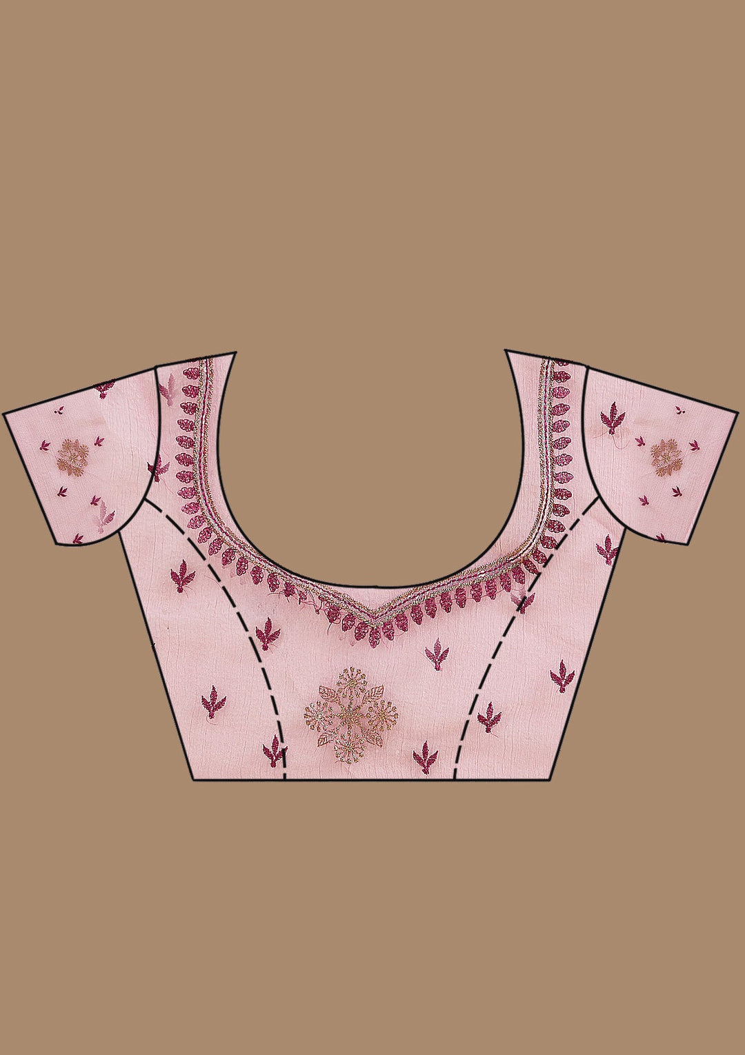 Wine Zariwork (Antique) Tissue Saree_koskii
