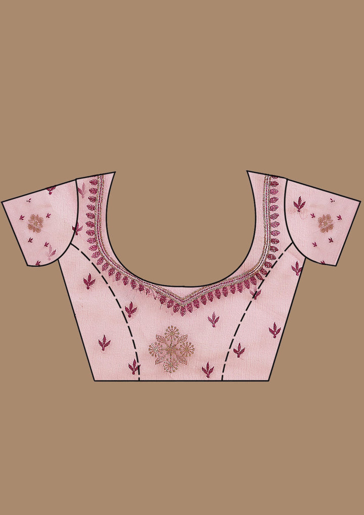 Wine Zariwork (Antique) Tissue Saree_koskii