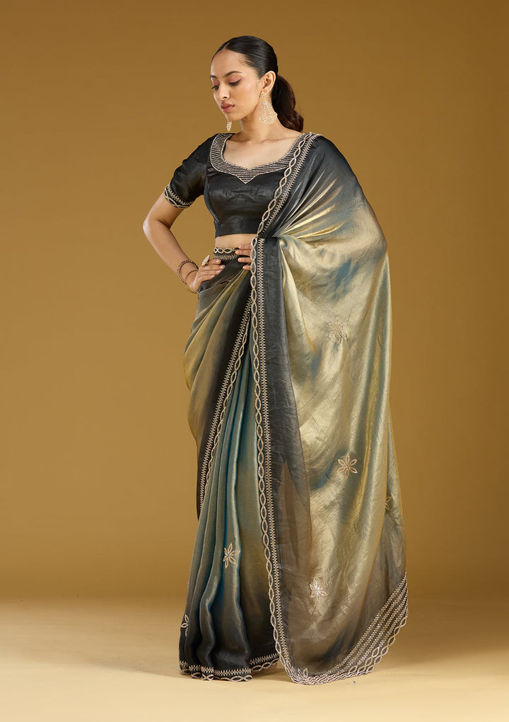 Gold Stonework (Gold) Tissue Saree
