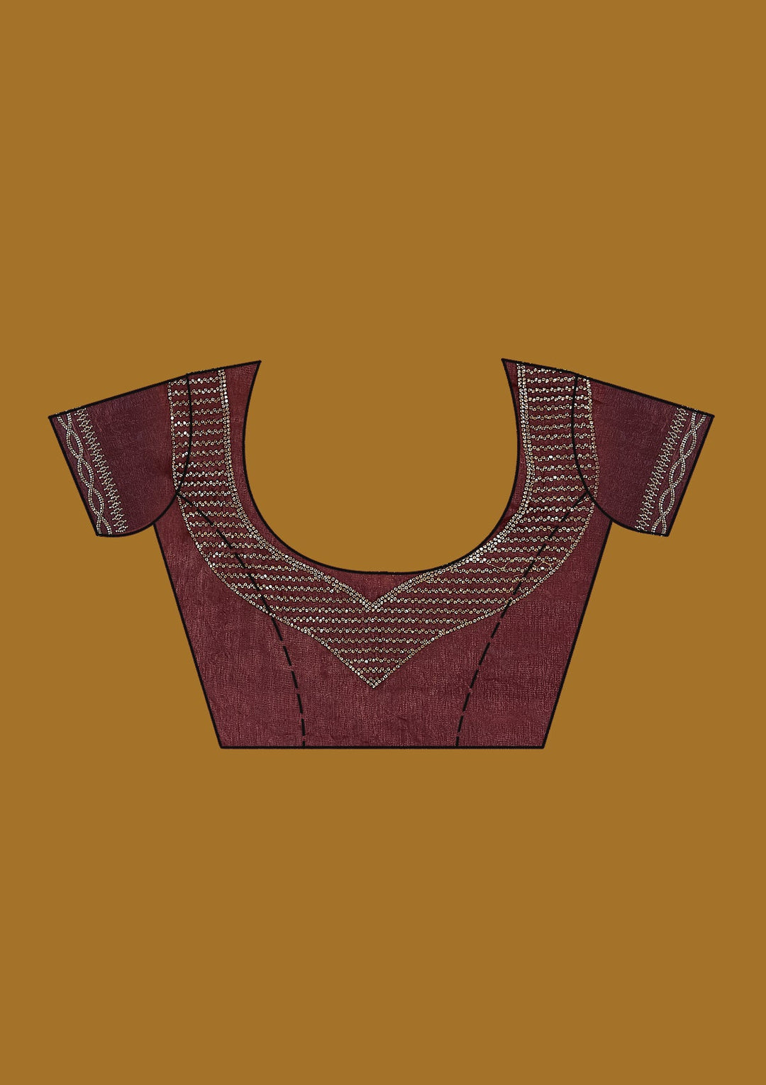 Rust Stonework (Gold) Tissue Saree