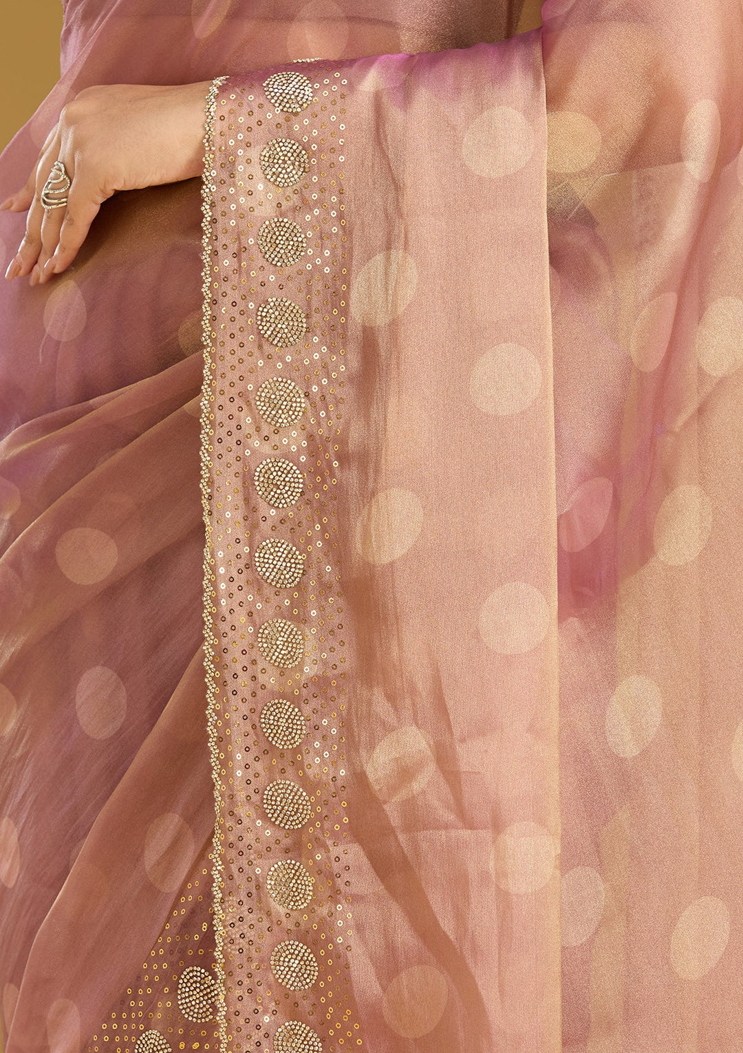 Gold Stonework (Gold) Tissue Saree