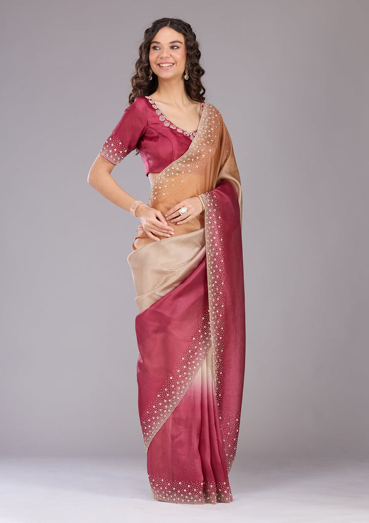 Gold Stonework (Gold) Tissue Saree