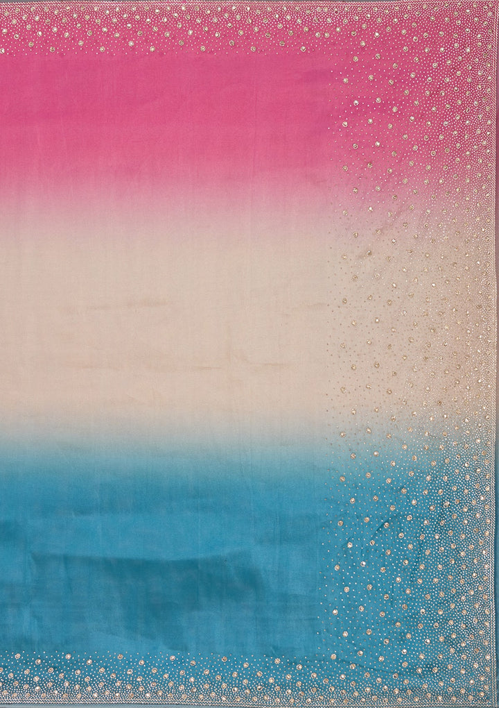 Mehendi Threadwork Tissue Saree