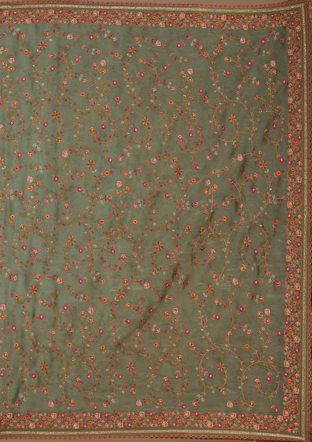 Mauve Threadwork Tissue Saree