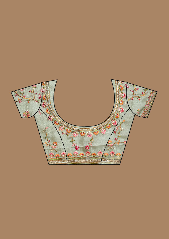 Mauve Threadwork Tissue Saree