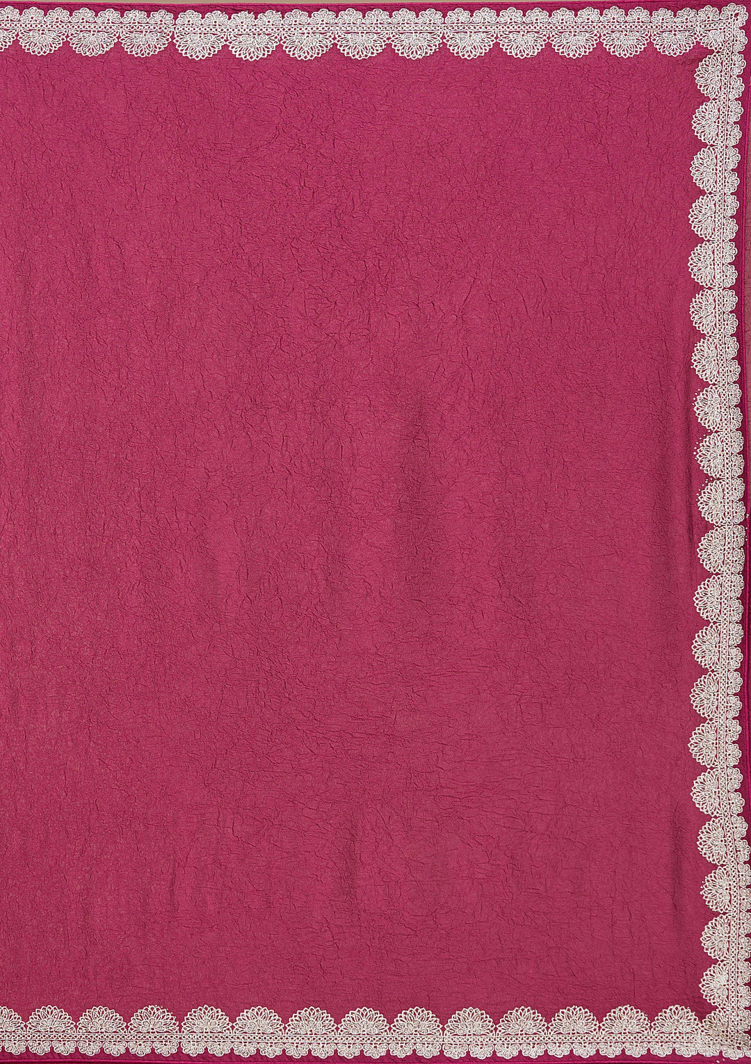 Magenta Pink Zariwork (Silver) Soft Raw Silk Saree_koskii