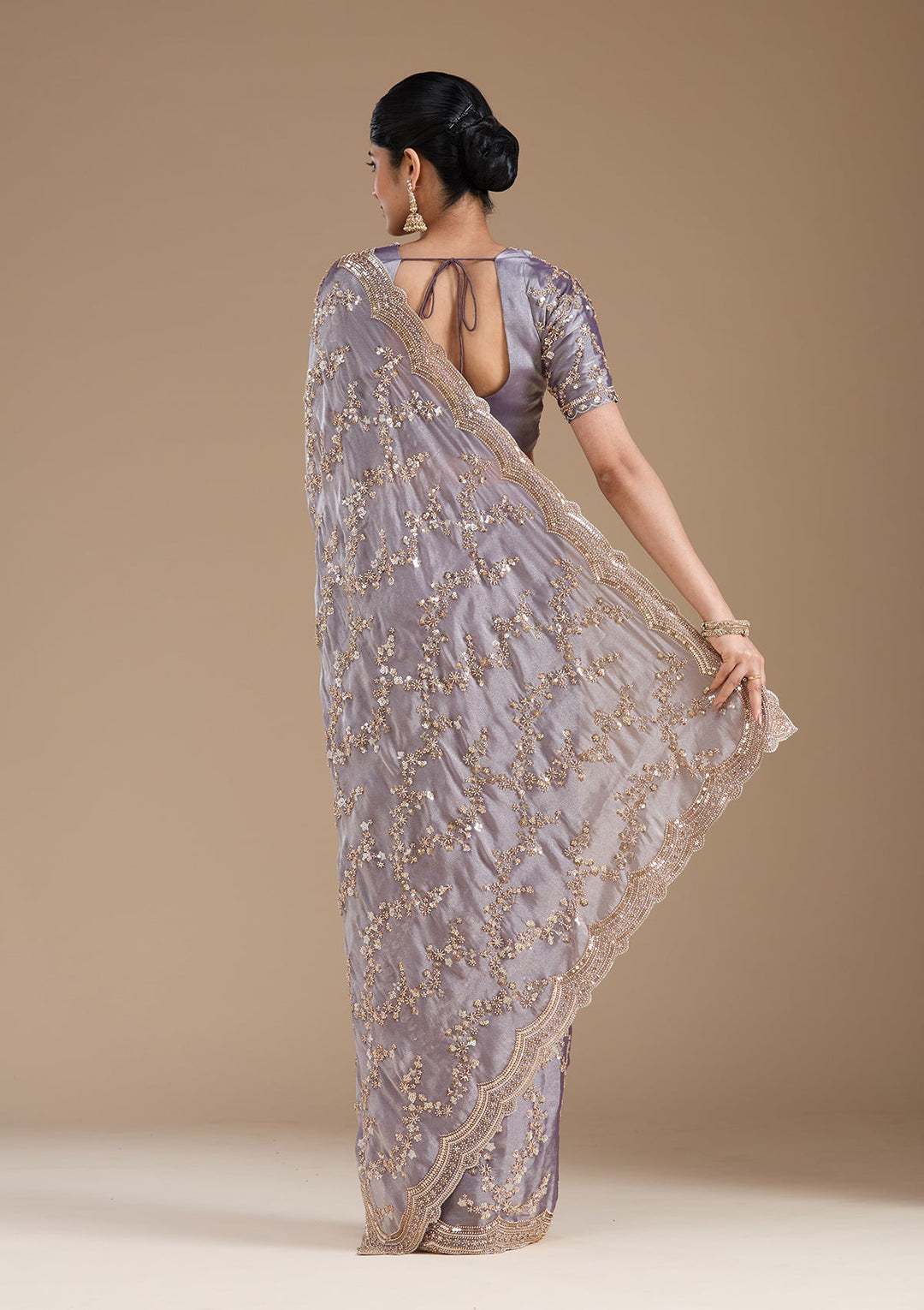 Violet Cutdana Tissue Saree_koskii