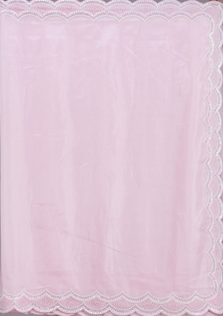 Lavender Sequins Organza Saree