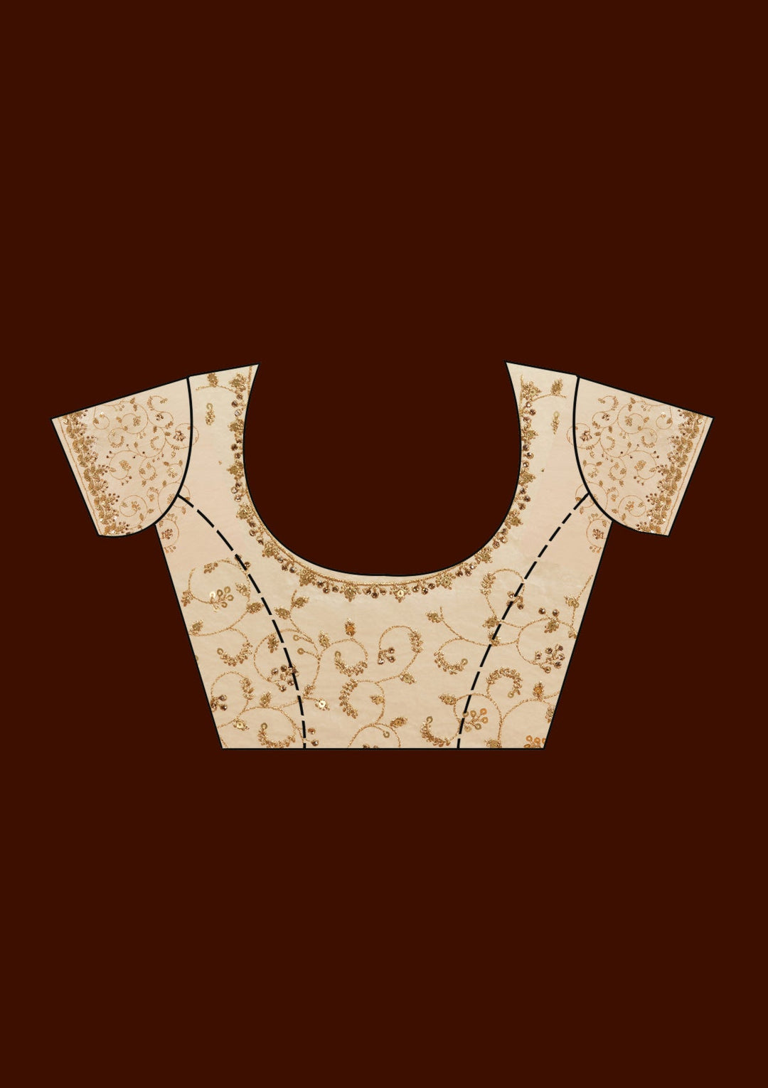 Gold Sequins Net Saree