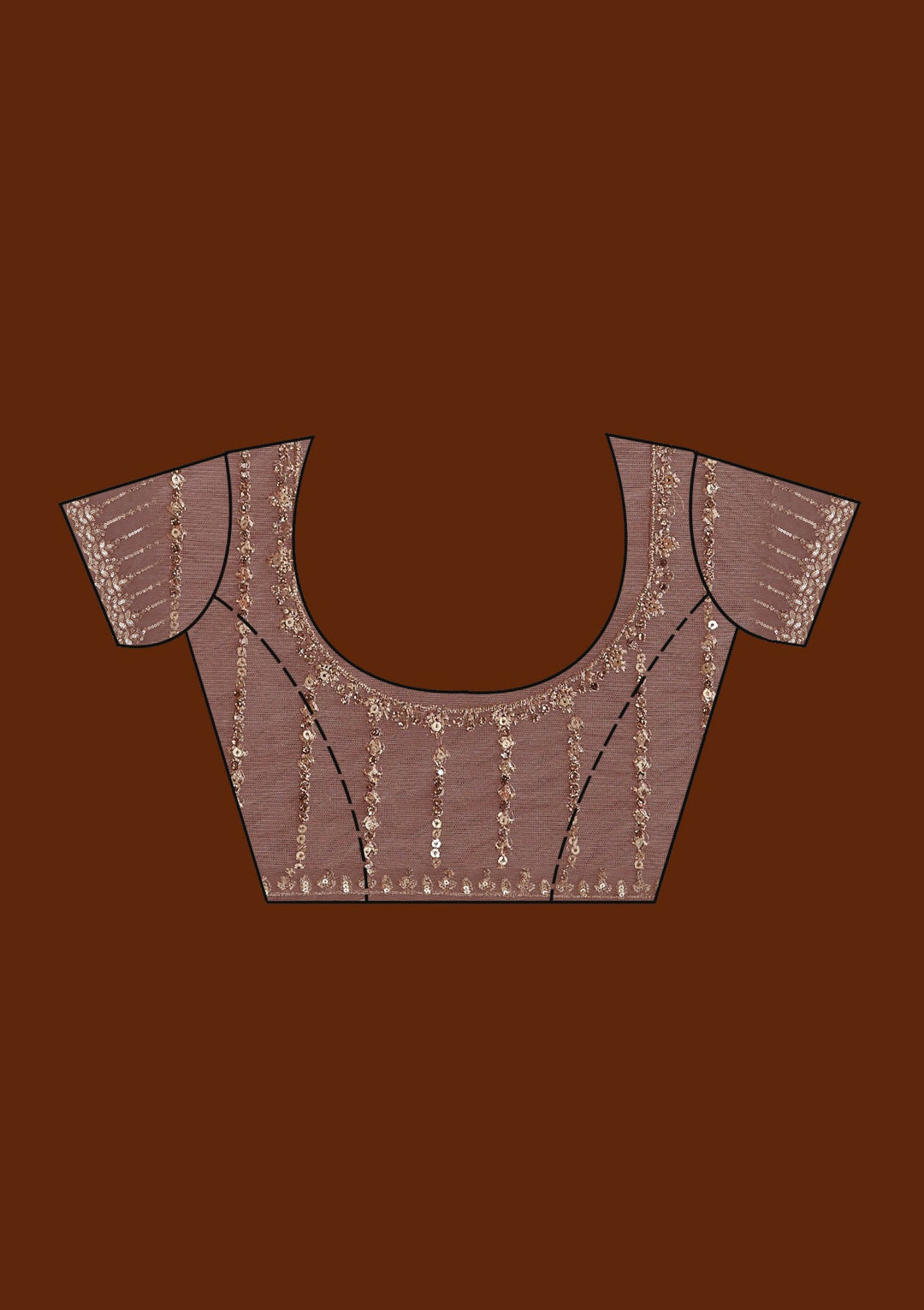 Onion Pink Sequins Net Saree_koskii