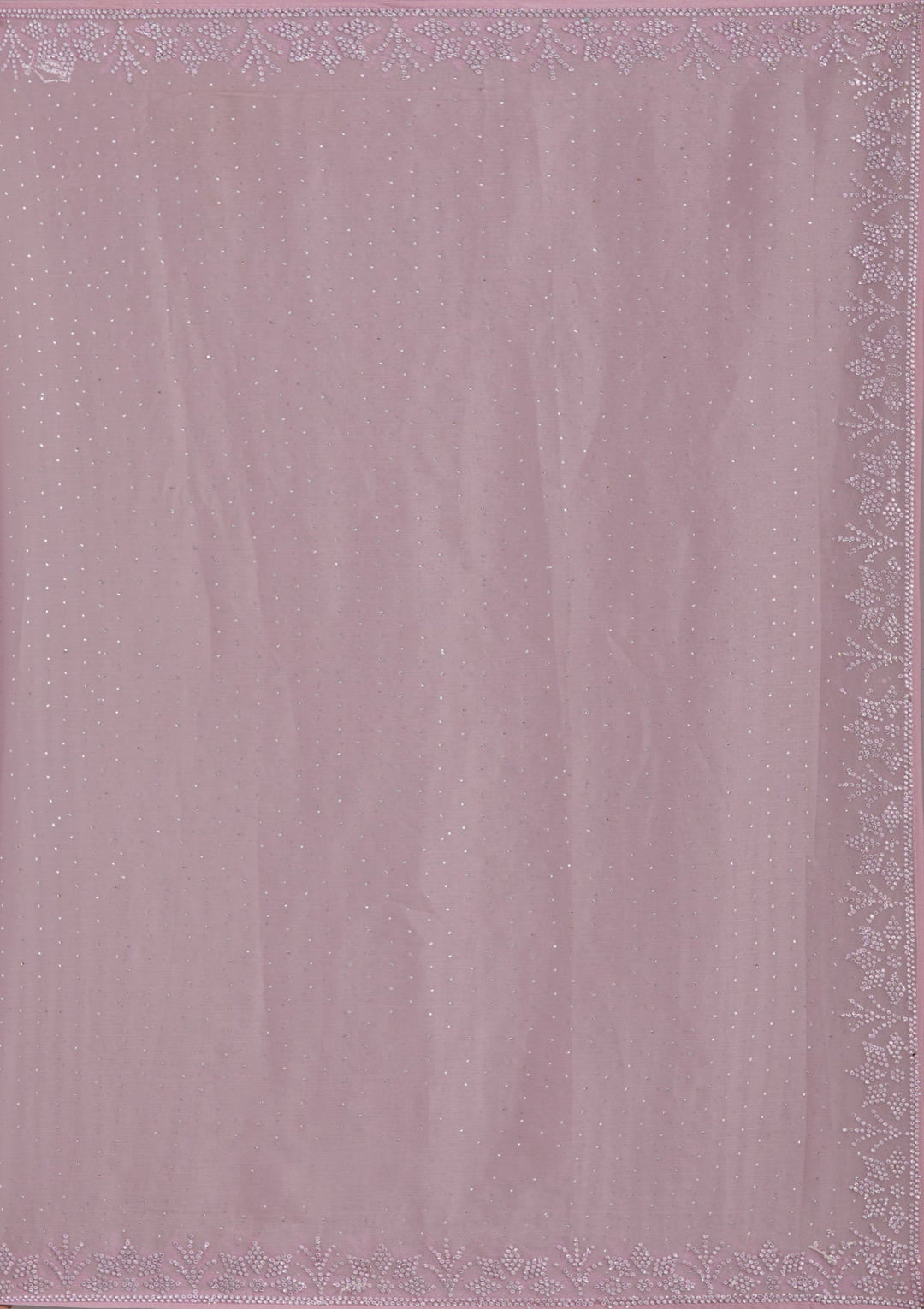 Mauve Stonework (Silver) Chiffon Saree-koskii