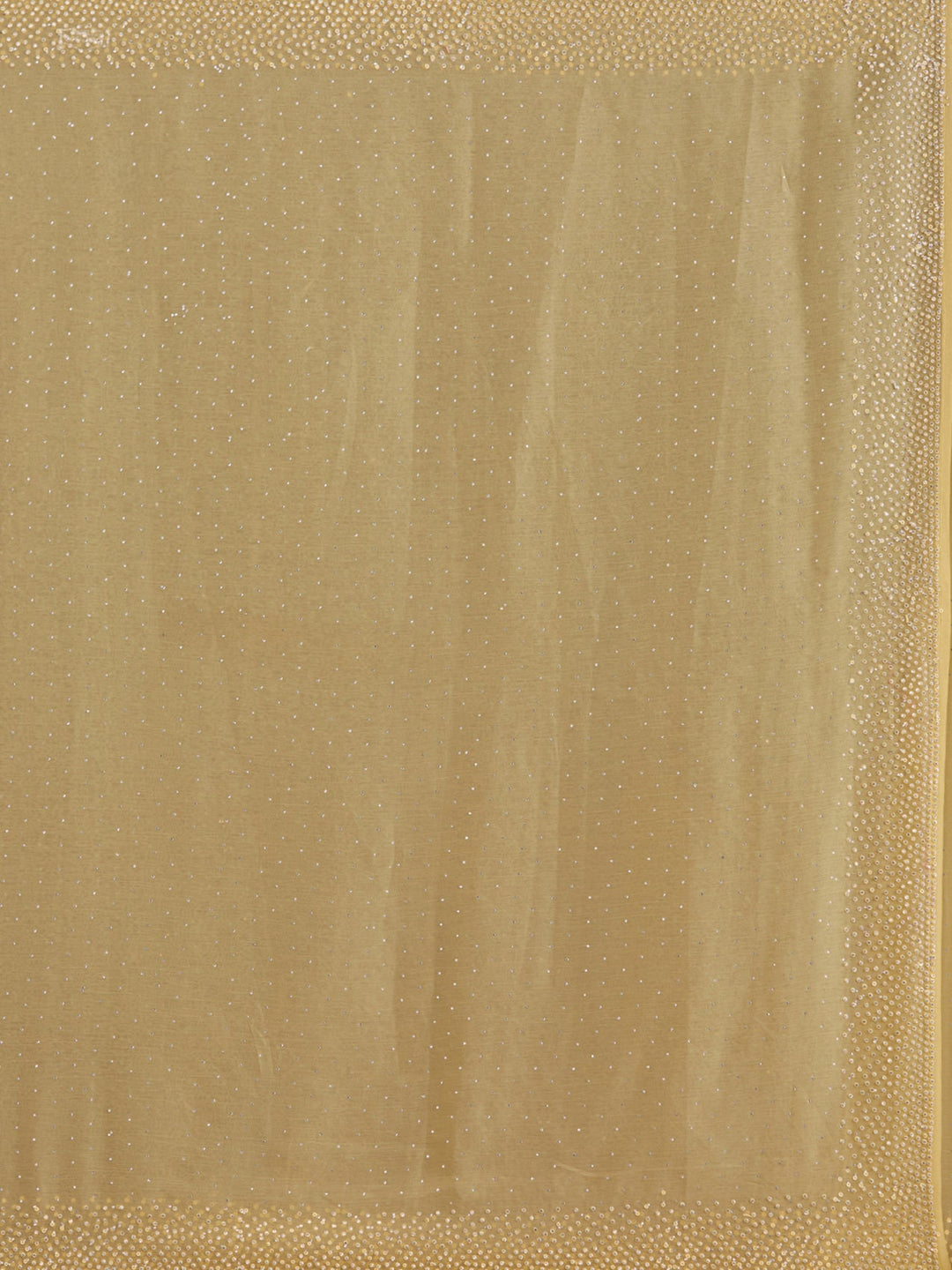 Yellow Stonework (Silver) Chiffon Saree-Koskii