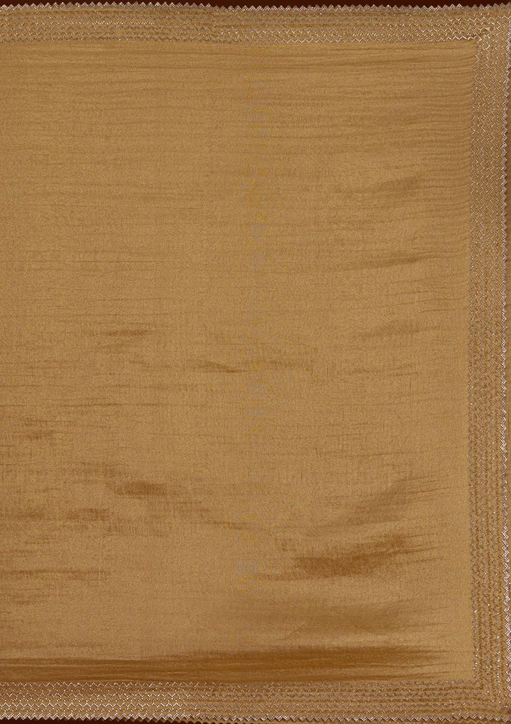 Blue Stonework (Gold) Organza Saree