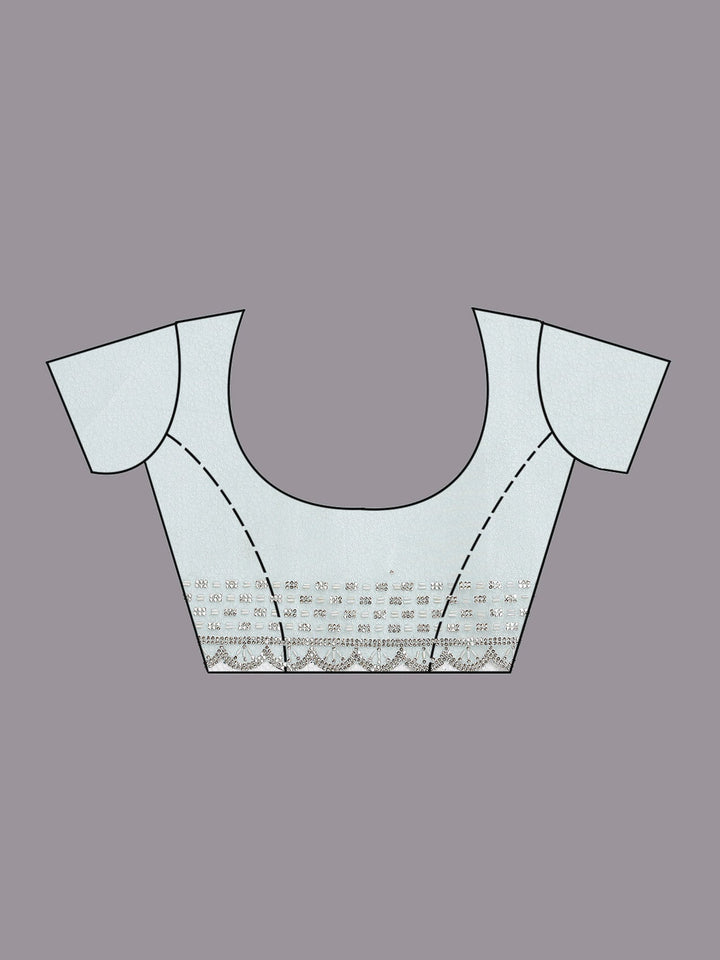 Sea Green Stonework (Gold) Organza Saree