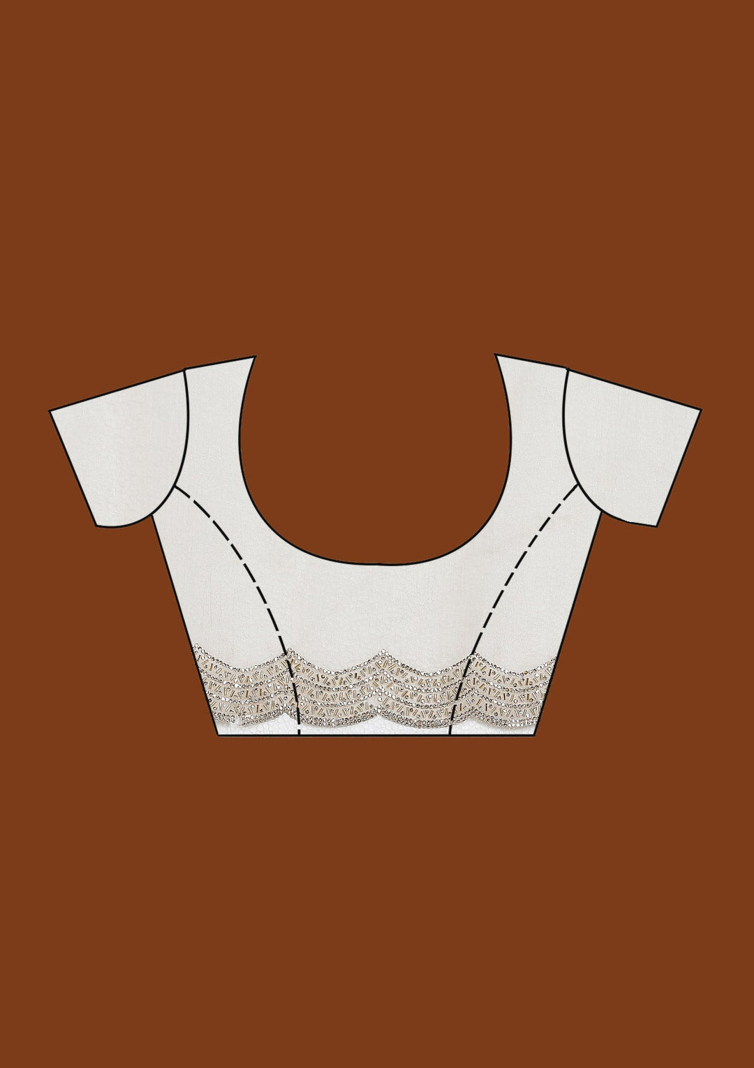 Beige Stonework (Gold) Chiffon Saree