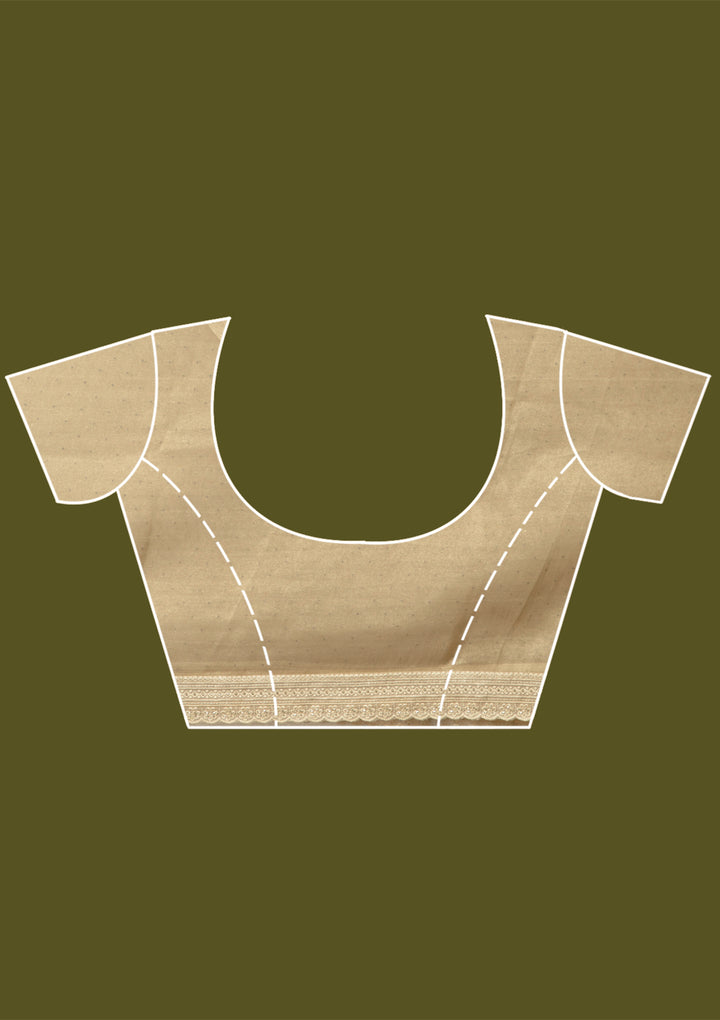 Beige Zariwork (Gold) Tissue Saree