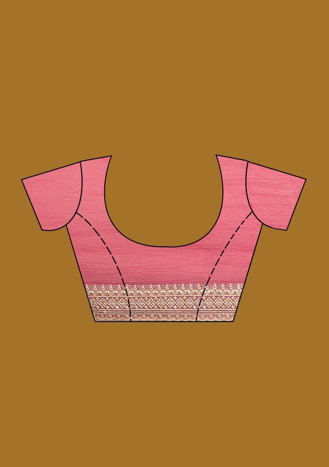 Onion Pink Zariwork (Gold) Tissue Saree