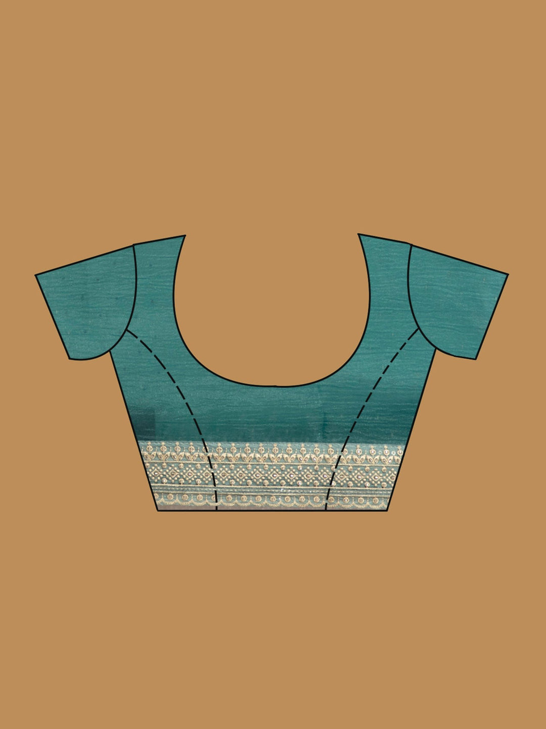 Sky Blue Zariwork (Gold) Tissue Saree