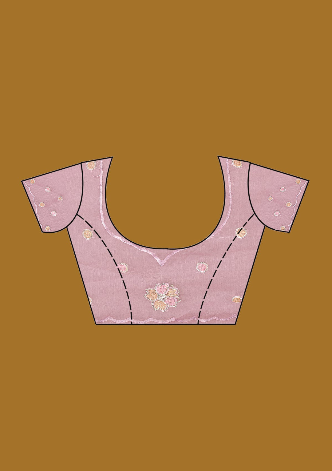 Lavender Threadwork Chiffon Saree