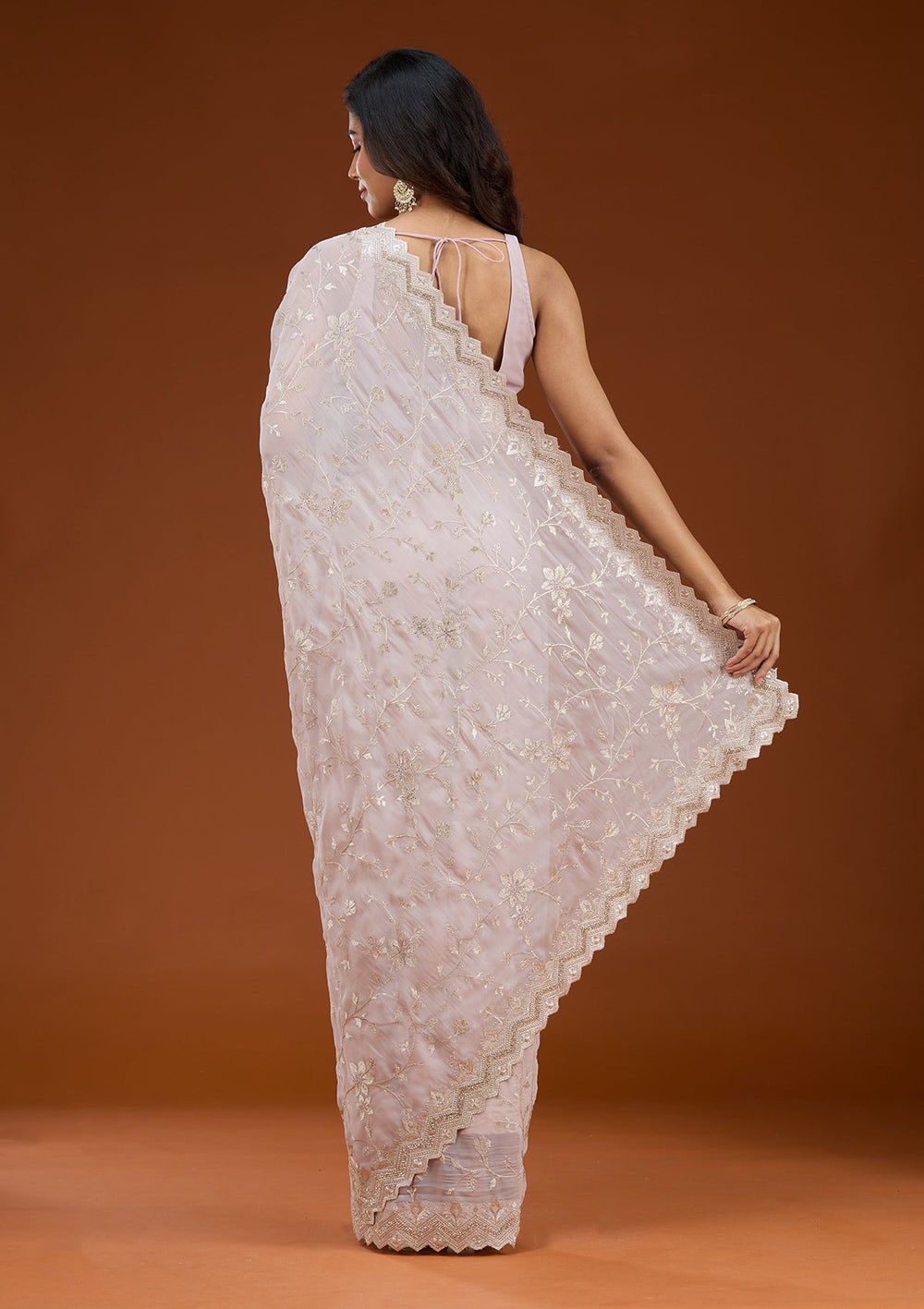 Mauve Zariwork (Gold) Georgette Saree_koskii
