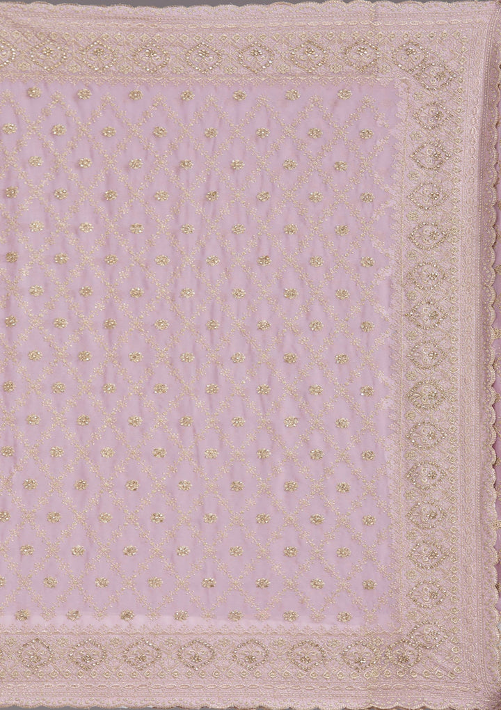 Lavender Zariwork (Gold) Georgette Saree_koskii