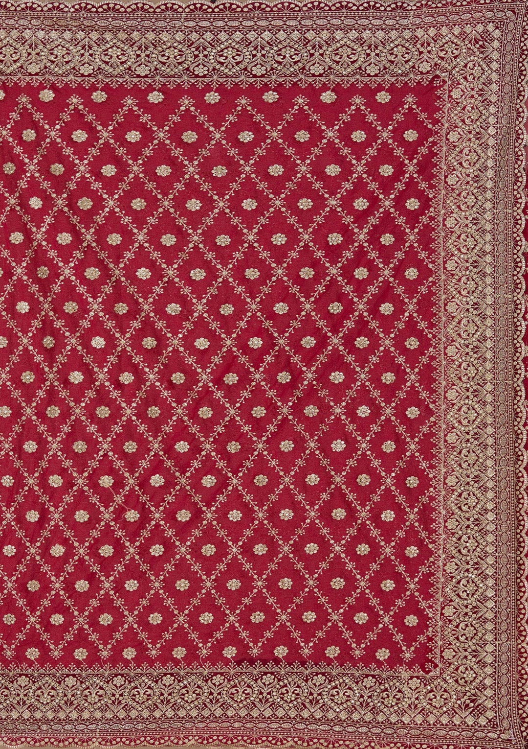 Rani Pink Zariwork (Gold) Georgette Saree_koskii