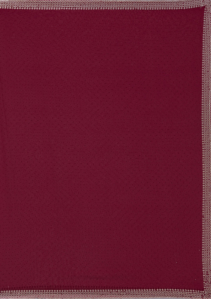 Maroon Stonework (Gold) Georgette Saree_koskii