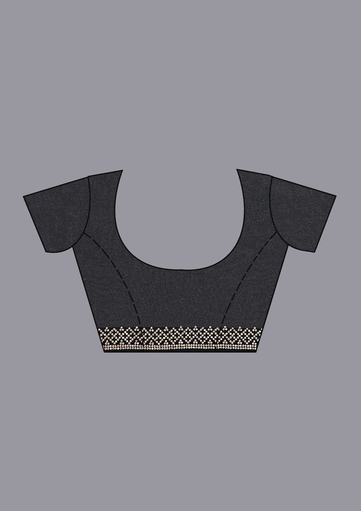Black Stonework (Gold) Georgette Saree_koskii