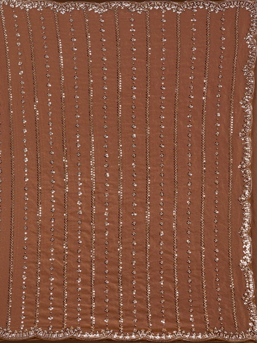Brown Cutdana Tissue Saree-Koskii