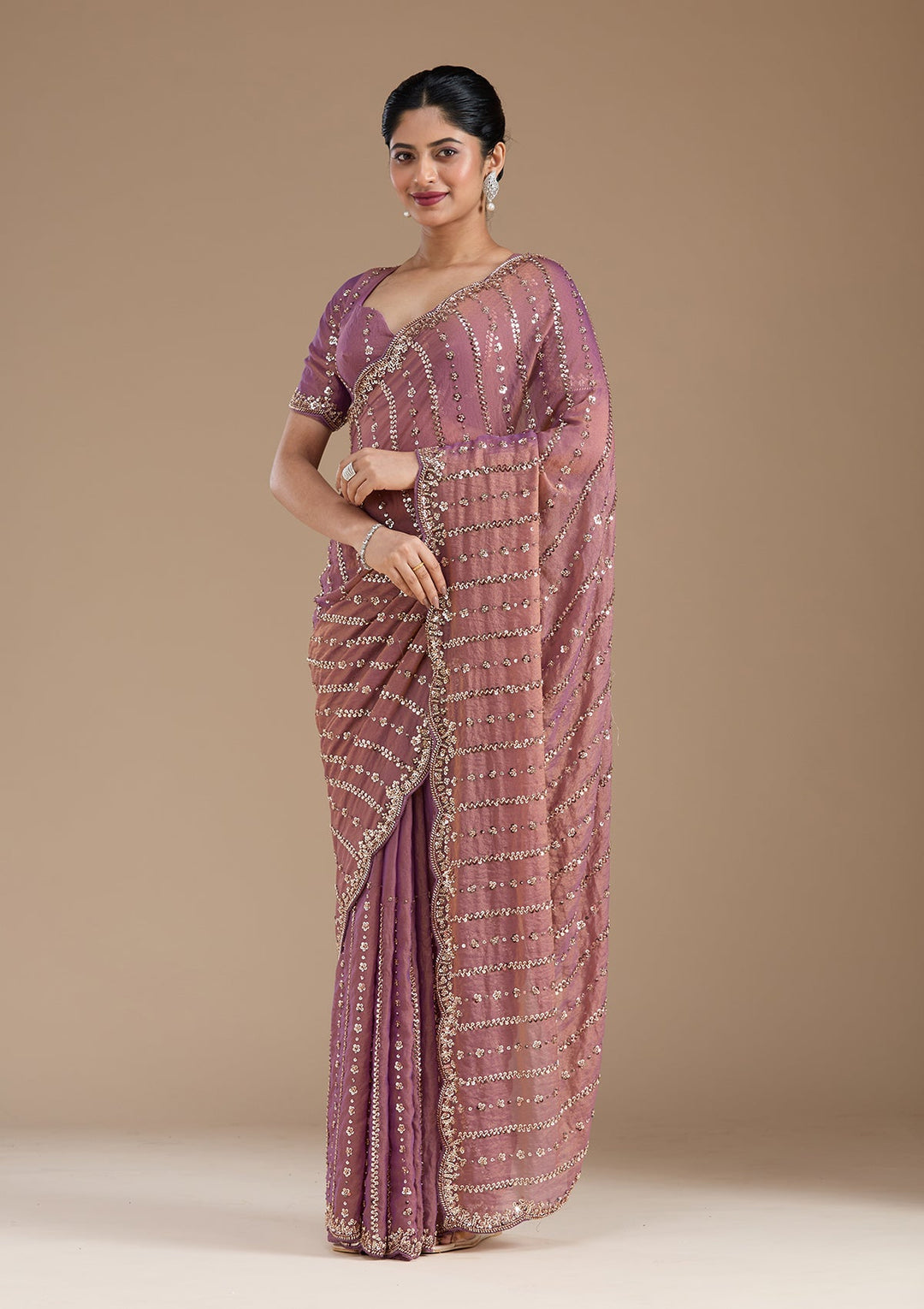 Lavender Cutdana Tissue Saree_koskii