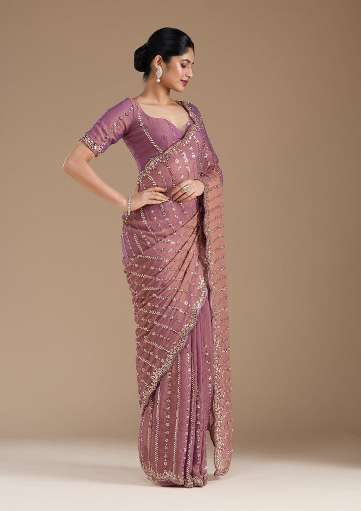 Lavender Cutdana Tissue Saree_koskii
