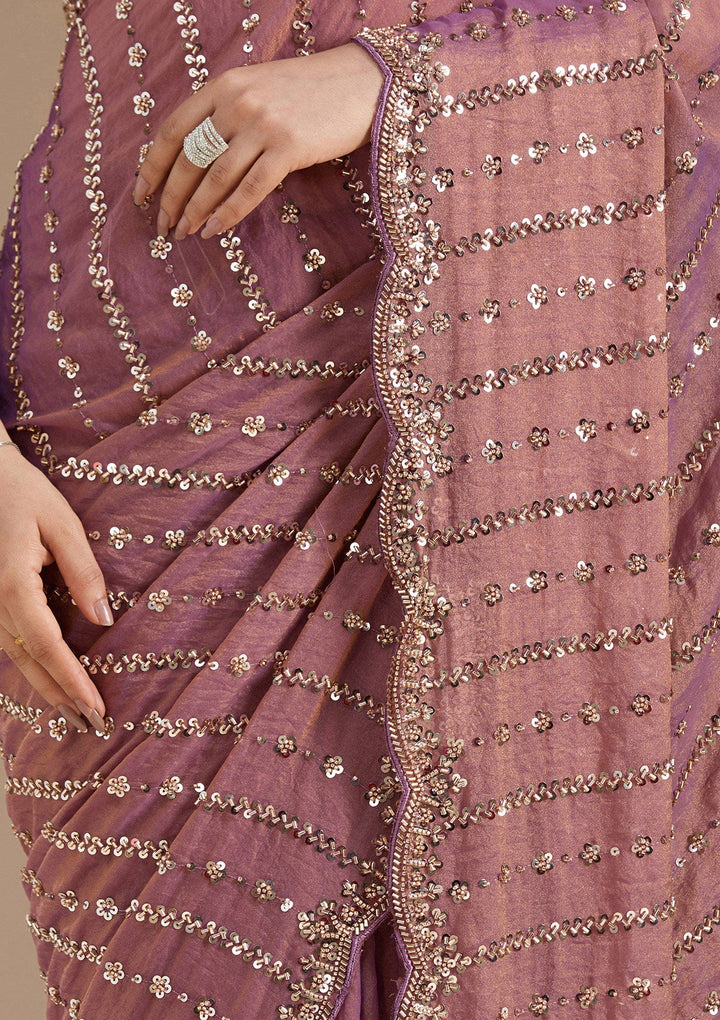 Lavender Cutdana Tissue Saree_koskii