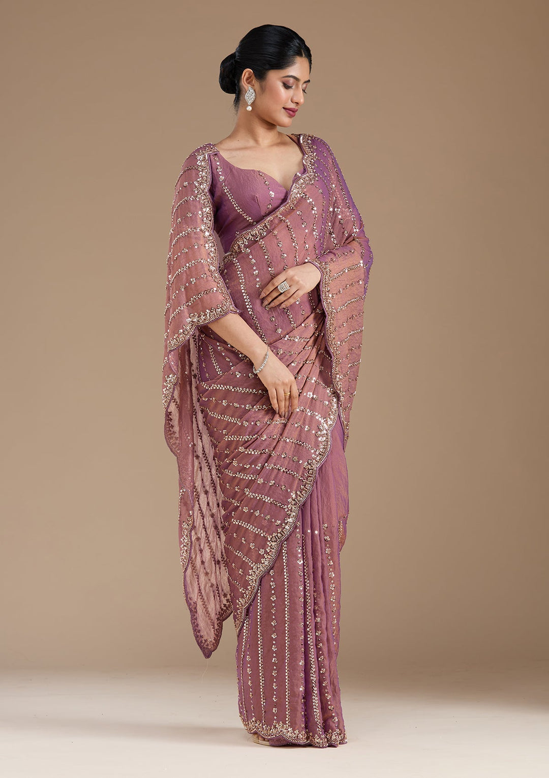 Lavender Cutdana Tissue Saree_koskii